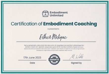certification of embodiment coaching certificate example